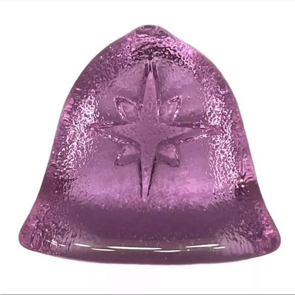 Fire & Light • Rare Lavender Bell Paperweight 2½” Recycled Glass Discontinued - Picture 7 of 9